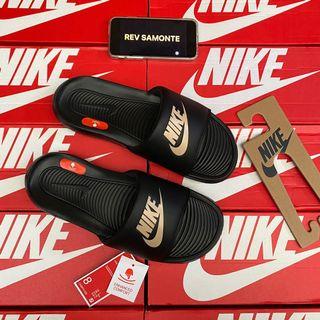 nike benassi slides red and gold