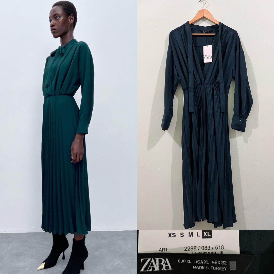 Pleated shirt dress shop zara