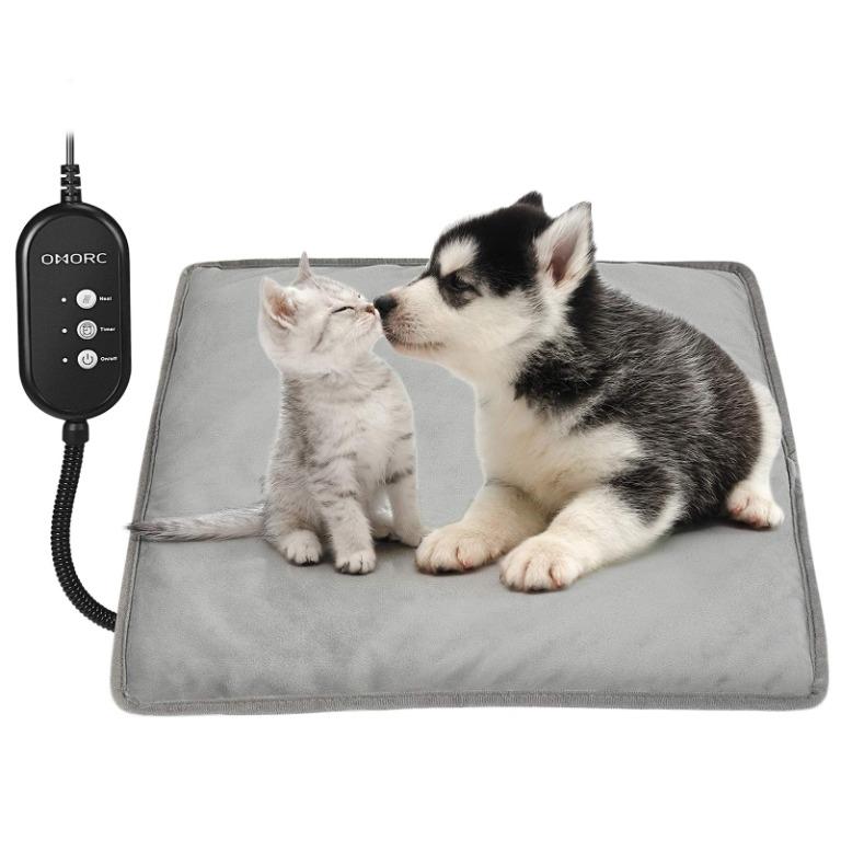 OMORC Pet Heating Pad 12V Low Voltage Safety Electric Dog Cat Heating Pad Adjustable Warming Heating Pad for Pet Soft Pet Heating Mat with Auto