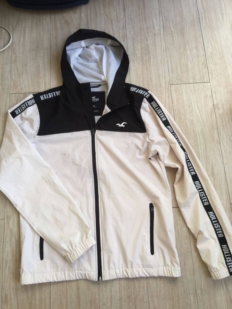 Hollister black and white windbreaker cheap