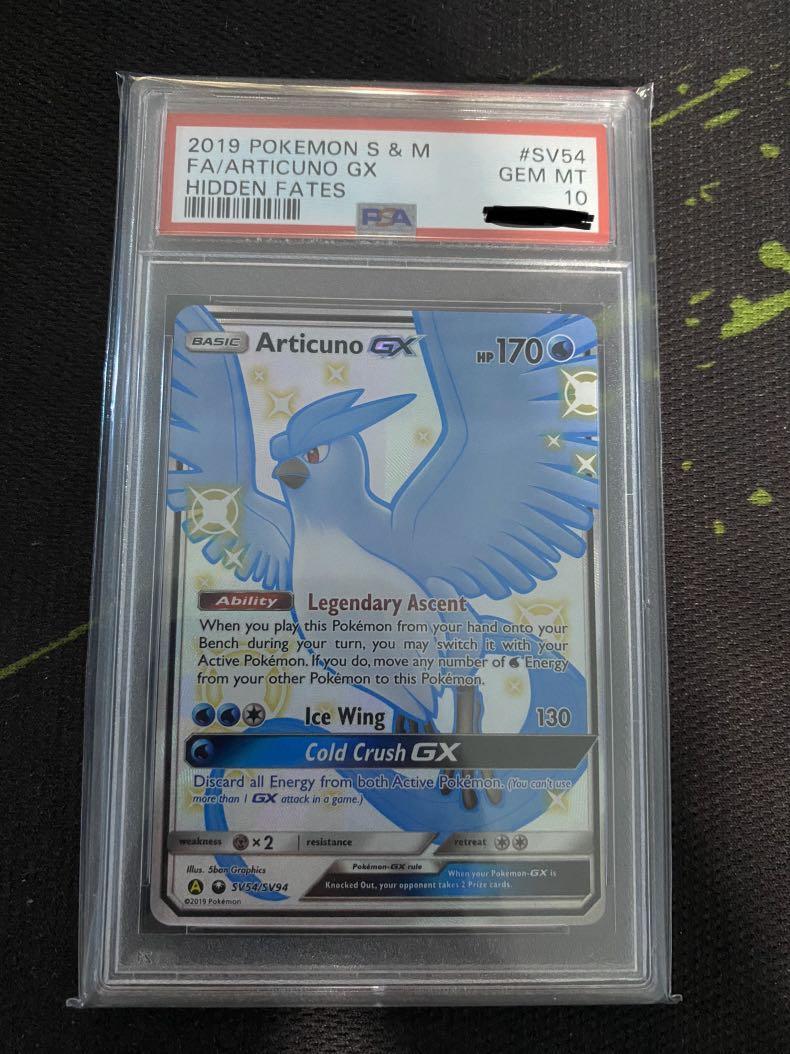 Articuno GX Full Art Shiny Holo Hidden Fates Pokemon Card SV54/SV94