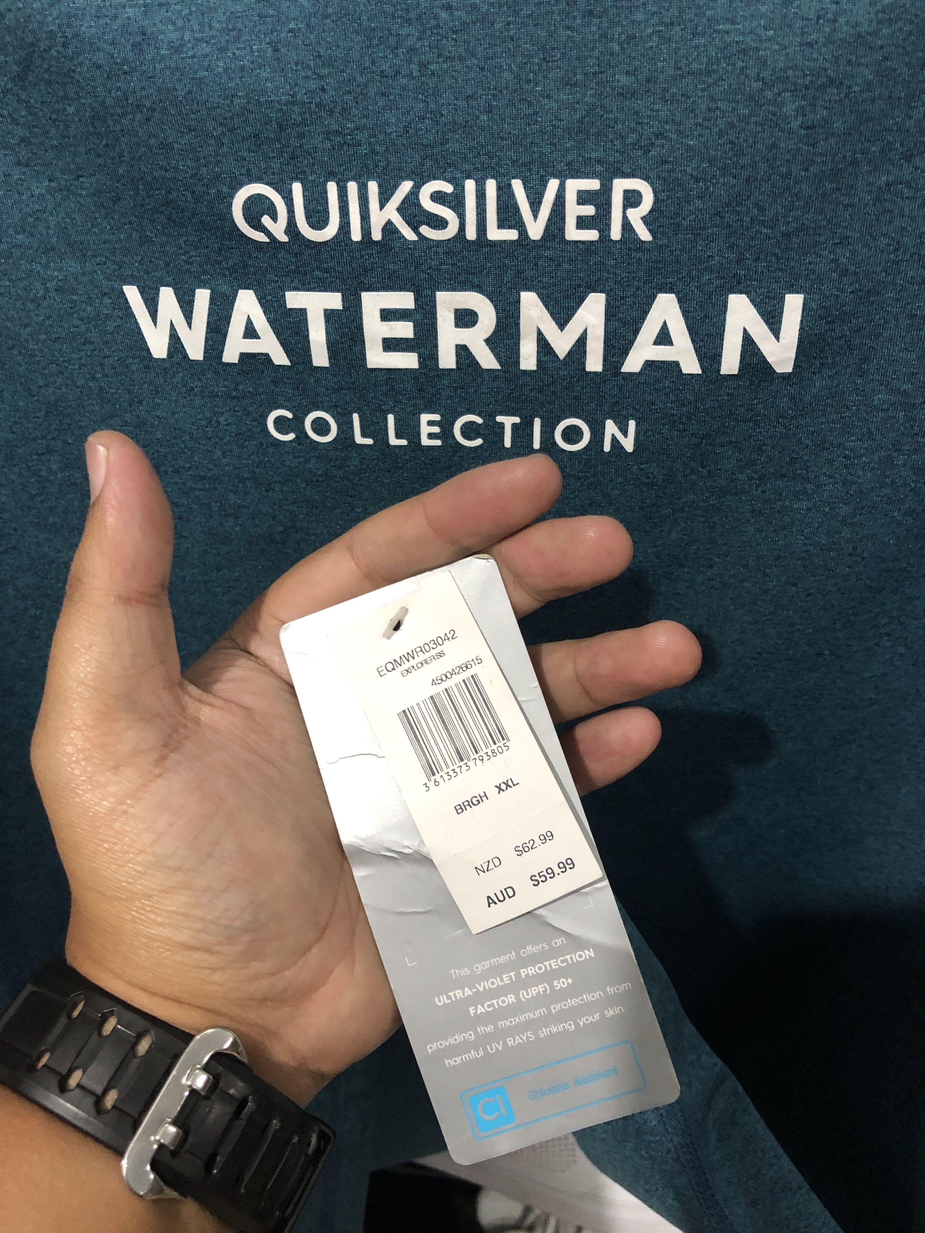 Quicksilver Rash Guard Waterman Collection UVF 50+, Men's Fashion, Tops