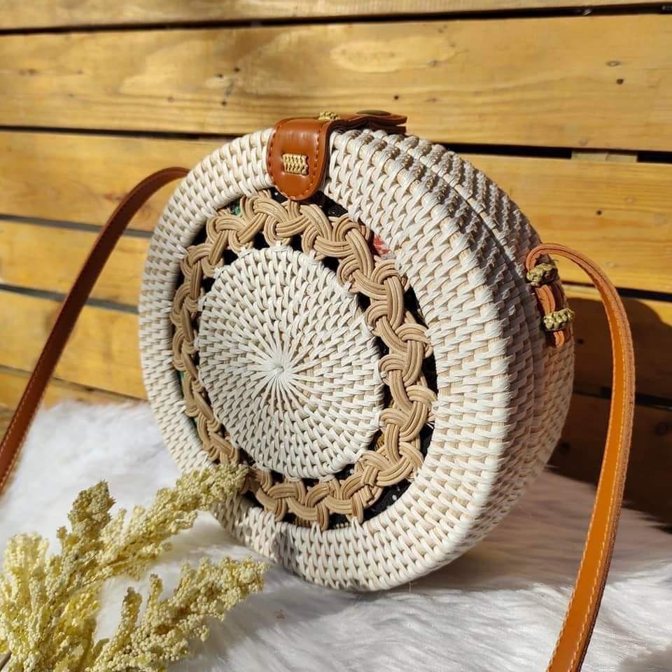 Rattan Bag (Mine Rattan White), Women's Fashion, Bags & Wallets, Beach