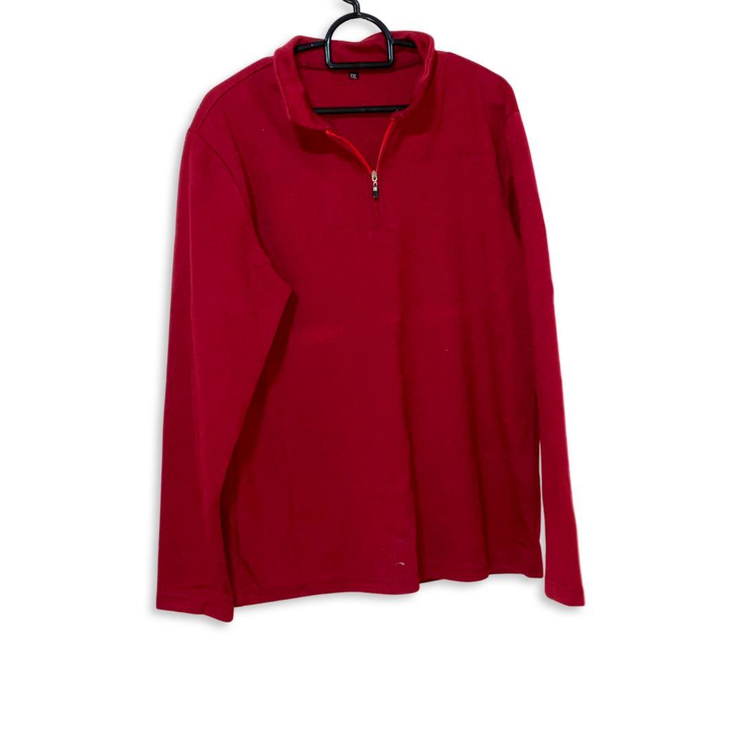 RED QUARTER ZIP SWEATER Women s Fashion Tops Longsleeves on