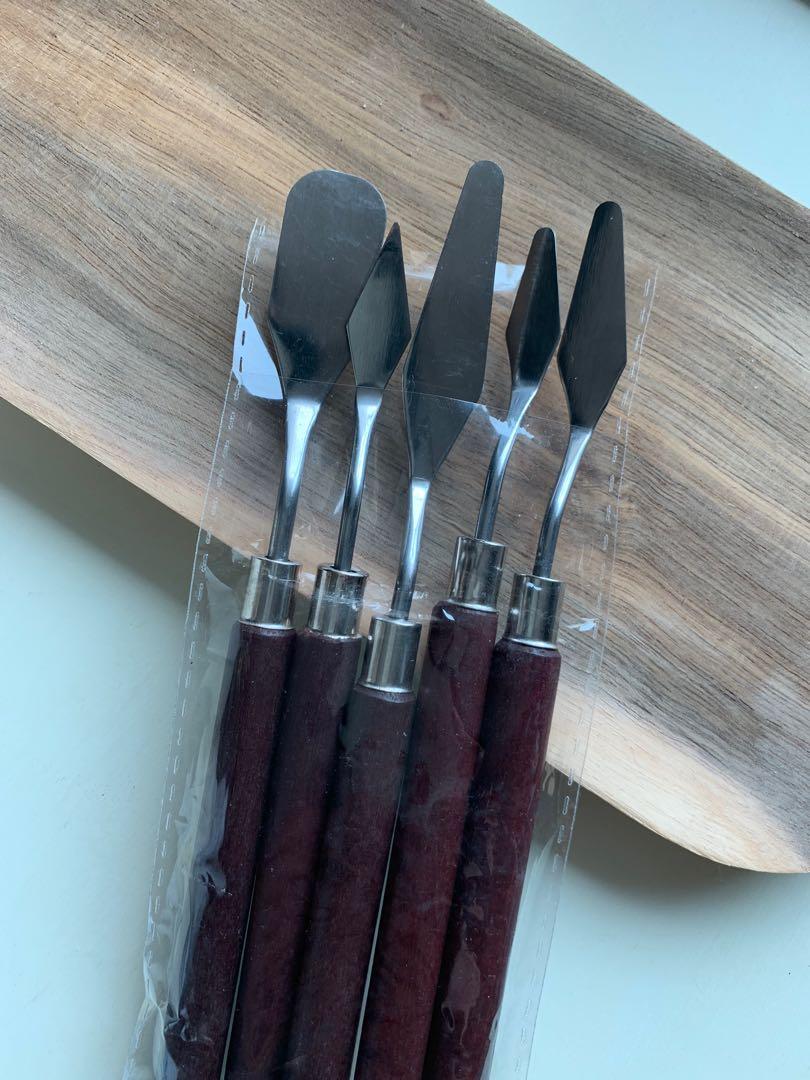 Set of 5 paintings spatula palette oil painting, Hobbies & Toys