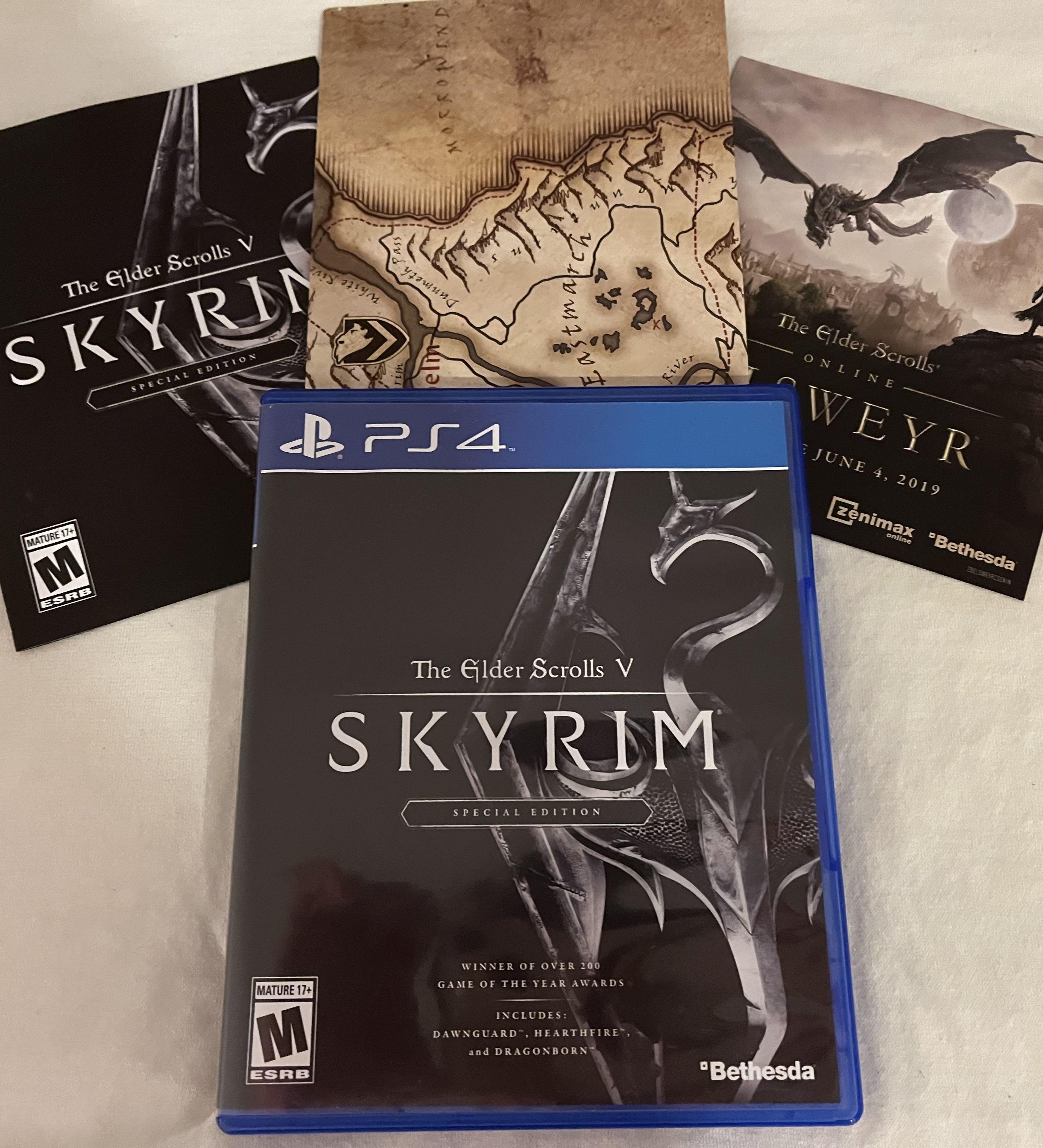 Skyrim The Elder Scrolls V Special Edition PS4 With Map Playstation 4 Game
