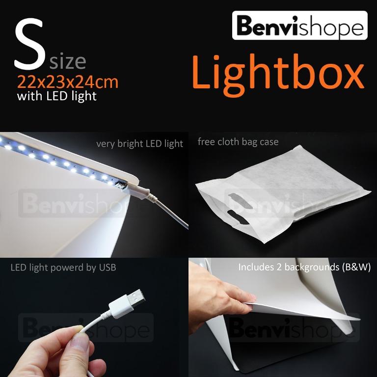 Small 20cm Lightbox Portable Photo Studio Light Box Folding Photography ...