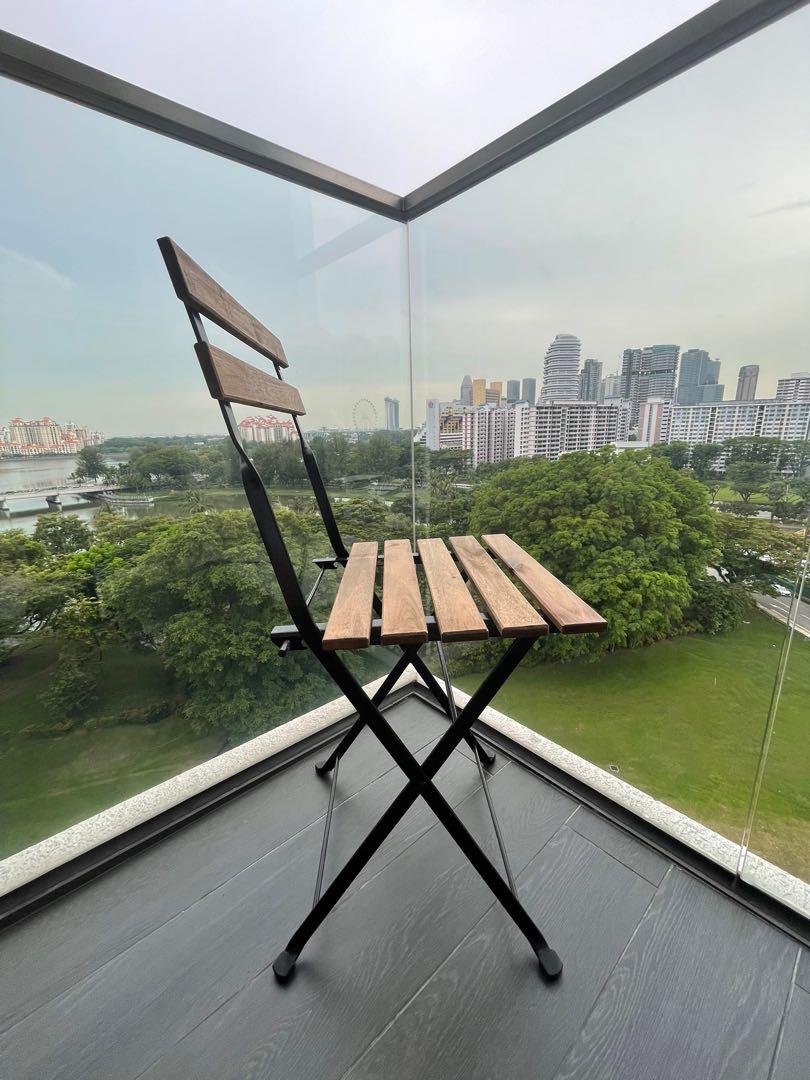 Tarno outdoor foldable chair in black light brown Furniture