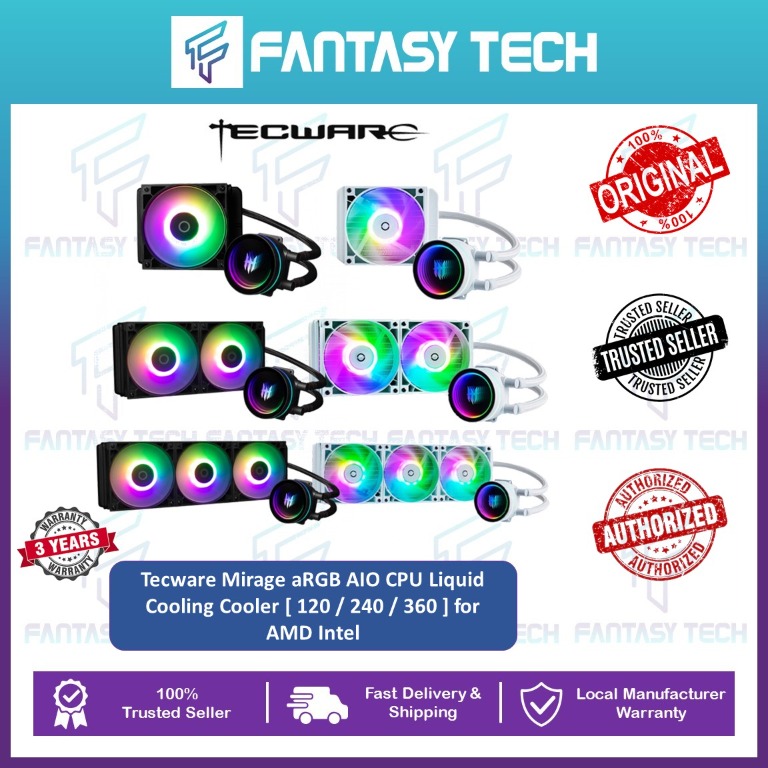 Tecware Mirage aRGB AIO CPU Liquid Cooling Cooler [ 120 / 240 / 360