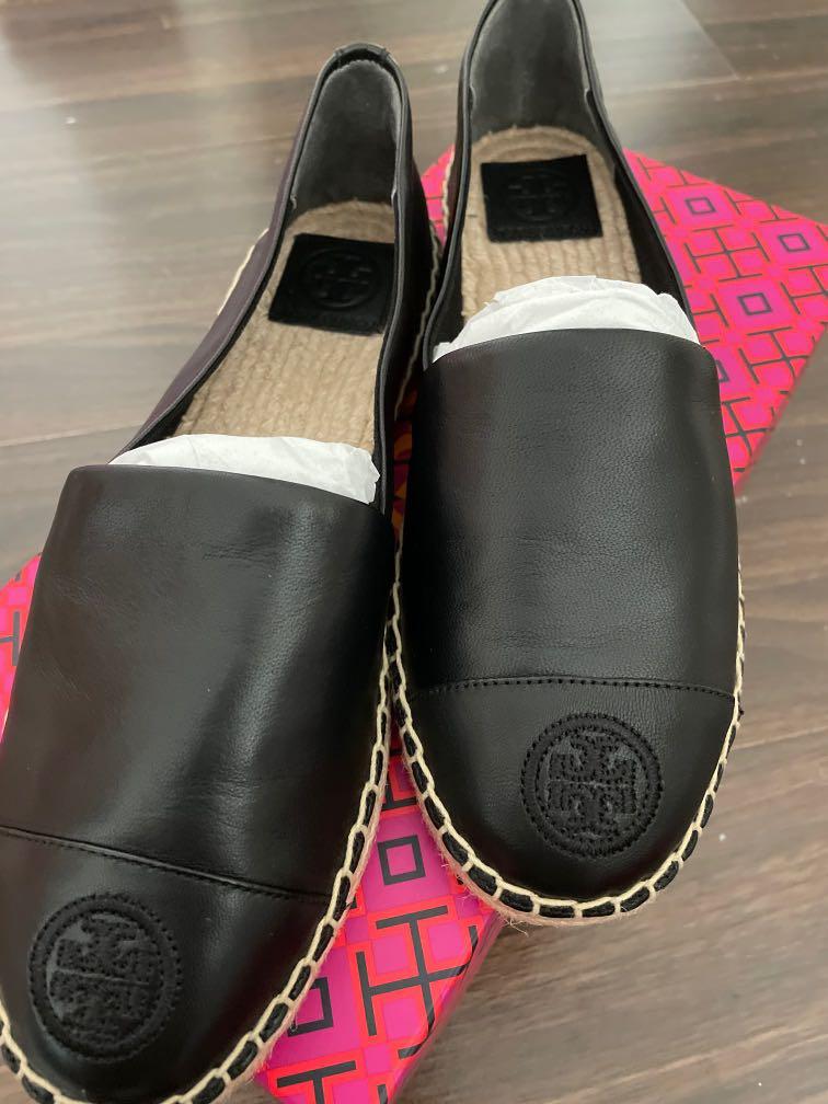 Tory Burch - black leather espadrilles - CNY FAST DEAL, Women's Fashion,  Footwear, Flats on Carousell