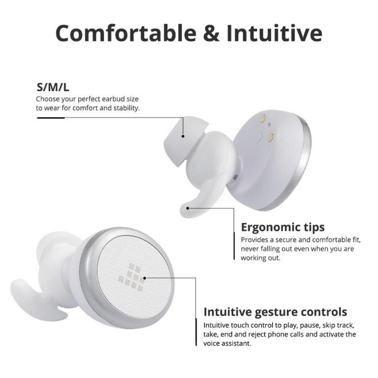 Tronsmart Encore Spunky Buds Bluetooth 5.0 TWS Earbuds 12 Hours Playtime Siri Google Assistant IPX5 Water Resistant White Audio Earphones on Carousell