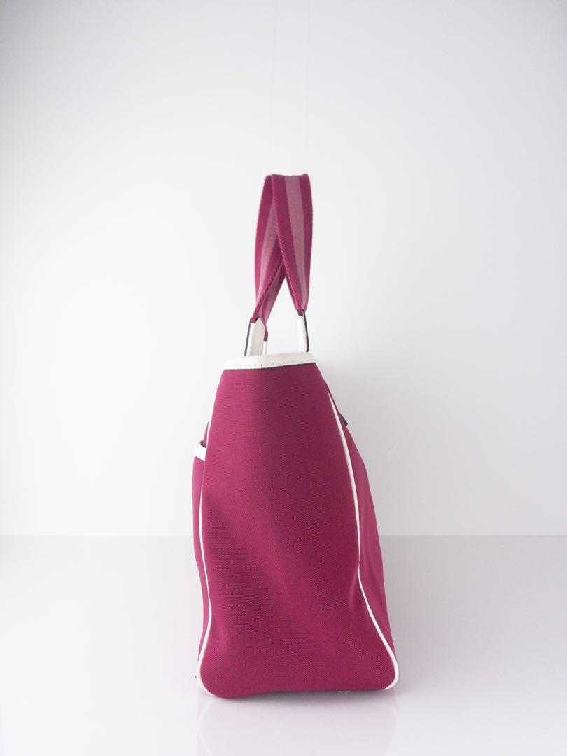 DISCOUNT USED GUCCI 264216 CANVAS TOTE BAG DARK FUCHSIA