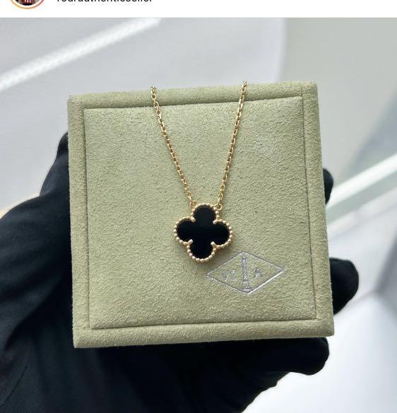 Van Cleef & Arpels Van Cleef & Arpels Vintage Alhambra Onyx 1P Diamond  Necklace K18PG Black Used ｜Product Code：2101217350181｜BRAND OFF Online Store