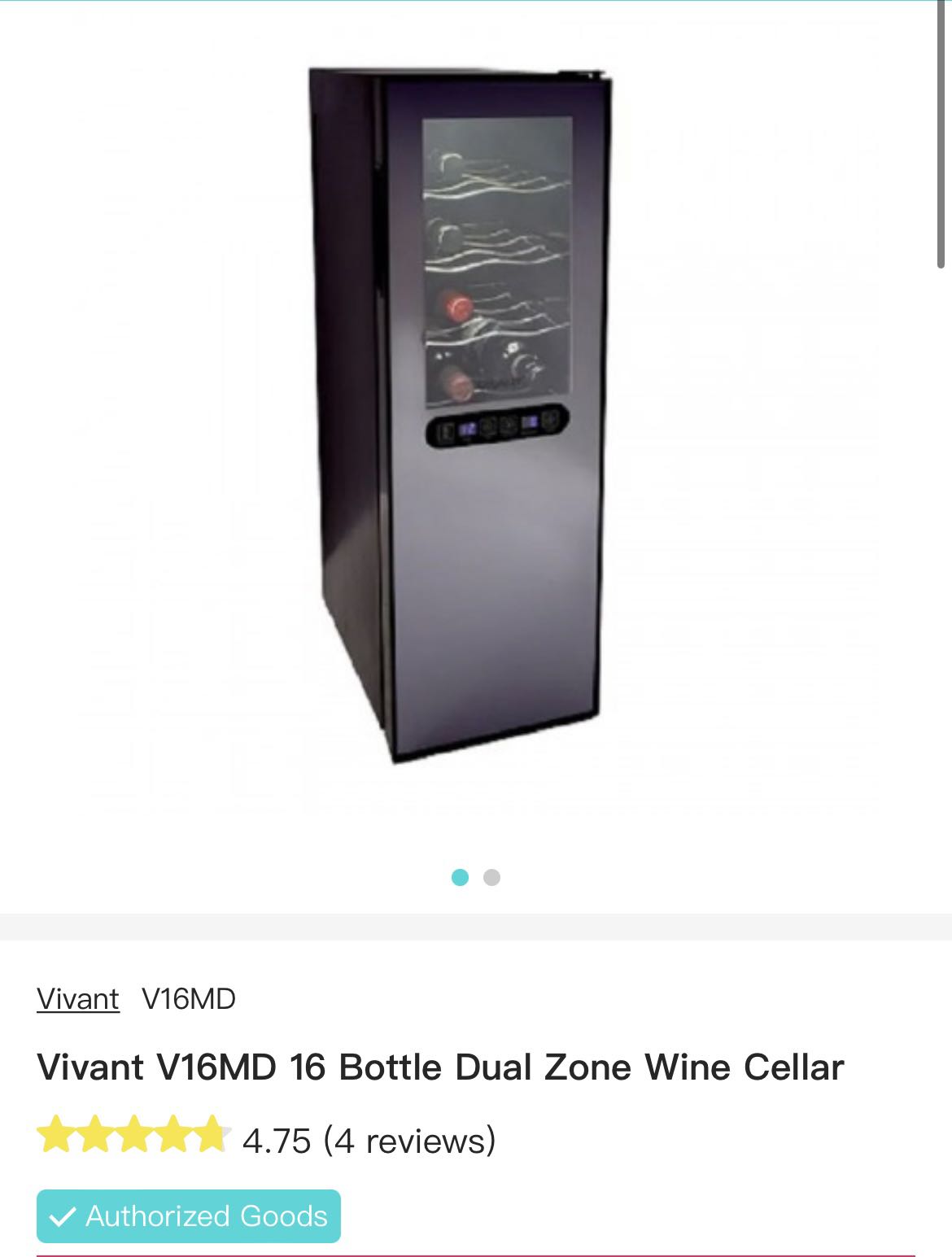 Vivant dual zone wine fridge 酒櫃, 家庭電器, 廚房電器, 酒窖及存倉 Carousell
