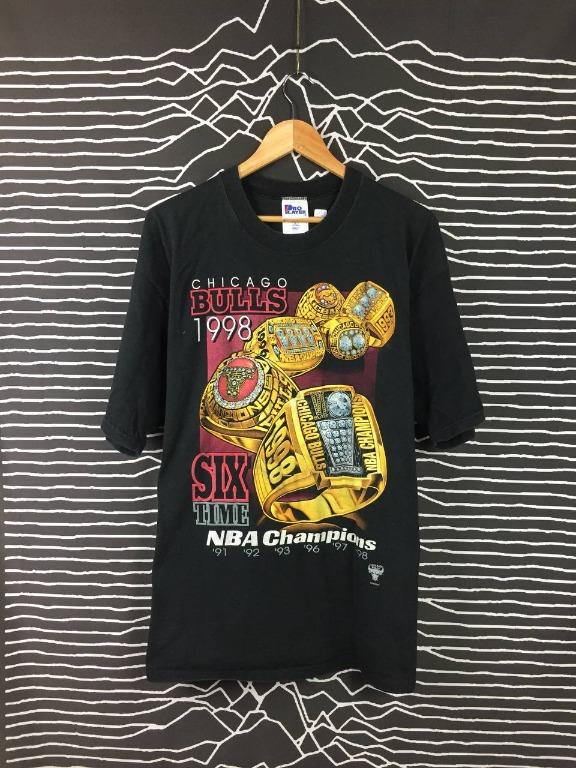 Vintage 1998 Six Time NBA Champs Chicago Bulls Championship Rings XXL T- Shirt