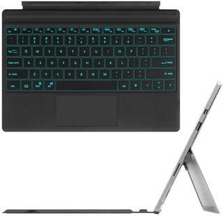 Wireless Bluetooth 5.0 Keyboard for Surface Pro Go 7/Pro 6/Pro 5/Pro 4/Pro 3 Type Cover with 7-Color Backlit Two-Button Trackpad Rechargeable Battery and Type-C Charging Cable