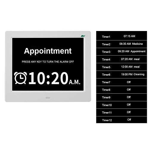 YCOO [2019 Newest] Digital Calendar Day Clock with 8″ Display Digital