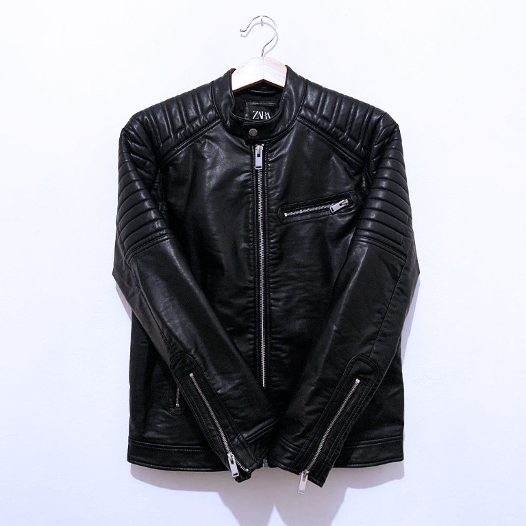 Jaket kulit zara man on sale