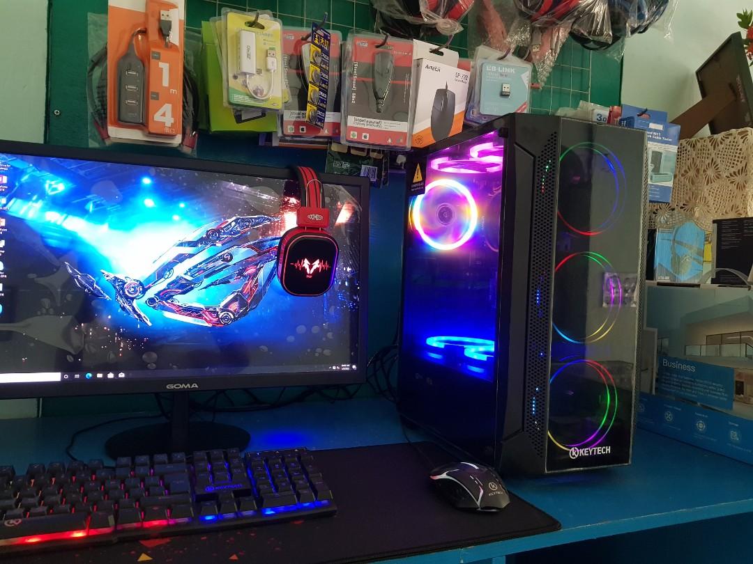 AMD ATHLON 3000G GAMING SET (Category: Desktops) located in Binmaley. Submitted by maryjane20144delacruz (Listing ID 1153814514, Image 3). Description: amd athlon 3000g gaming set 8g ram 500gb hdd 120gb ssd 24 wide monitor led keyboard mouse led headset tempered glass casing teurated psu free extended mouse pad and 4 metees utp cable.