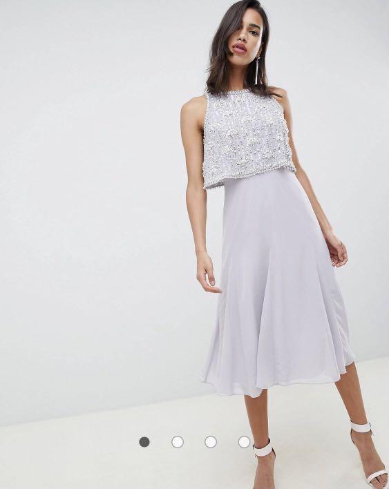 Embellished crop top midi dress shop