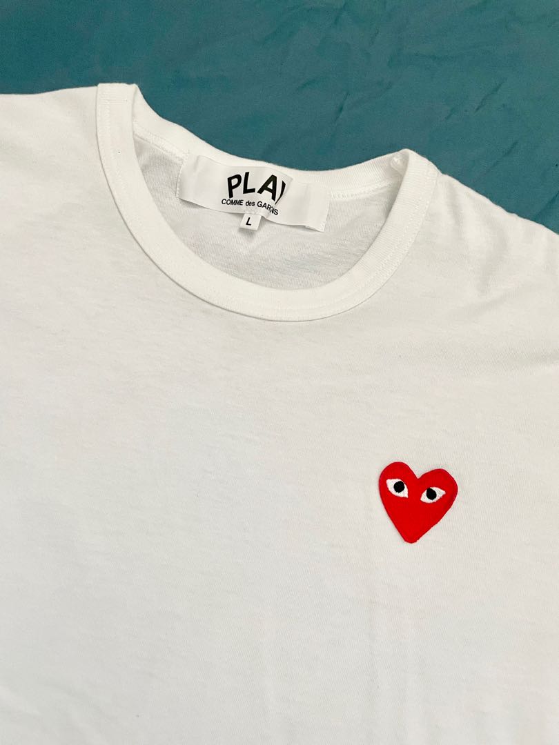 AUTHENTIC CDG Comme des Gar ons T Shirt Small Logo White Men s
