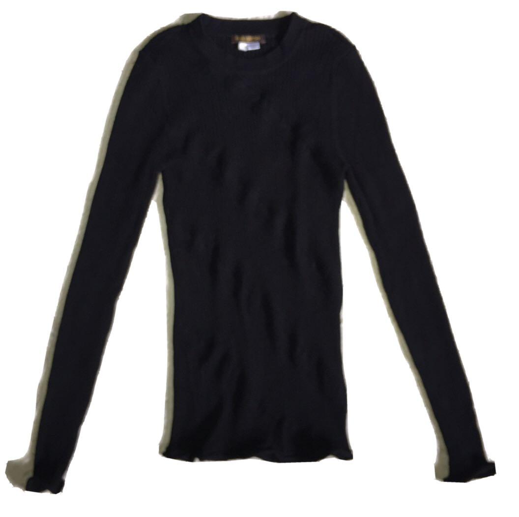 Louis Vuitton Uniform Black Rib Knit Sweater For Sale at 1stDibs