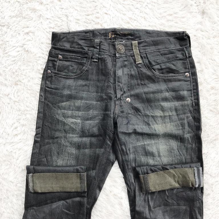 Backnumber Black Label Jeans Slim Straight Coated Light Wash Denim