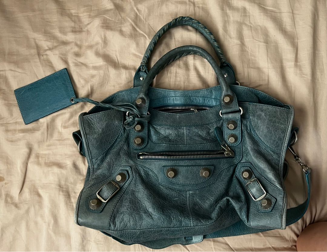 Balenciaga City Bag Turquoise Luxury Bags Wallets on Carousell