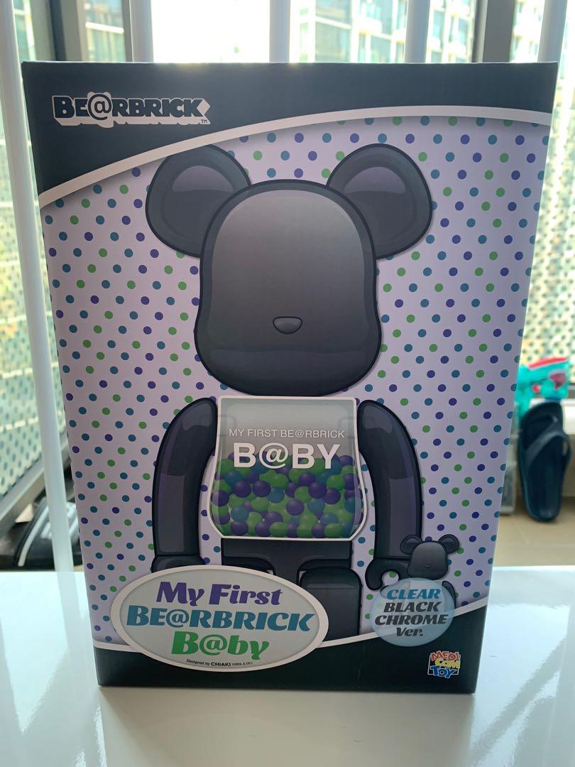 全新現貨Bearbrick Baby Clear Black Chrome 400% 100% My First Be