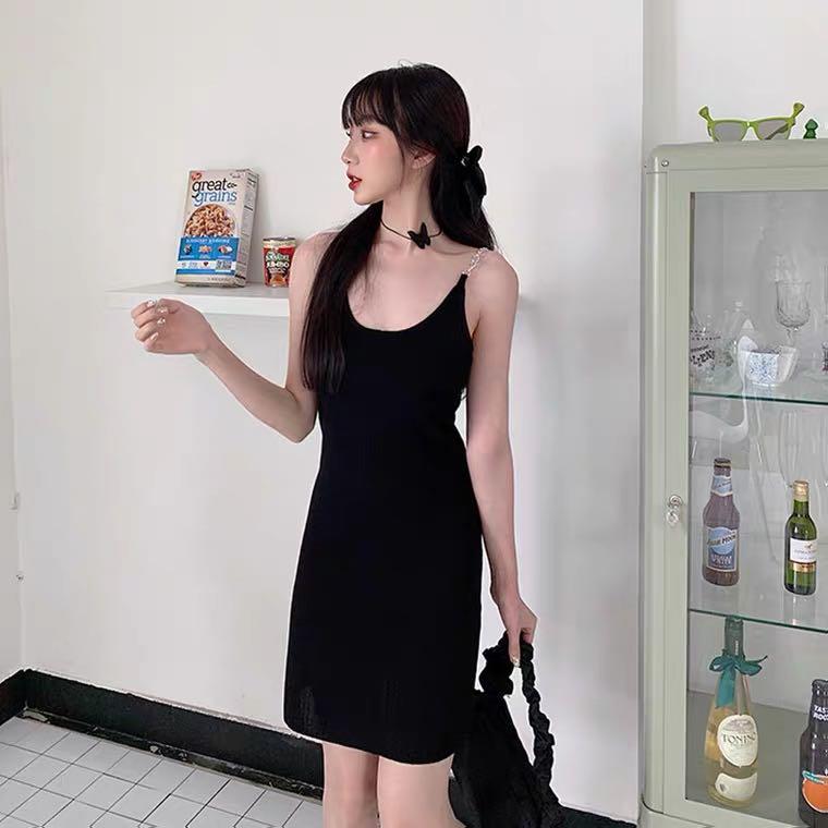 black dress chain straps