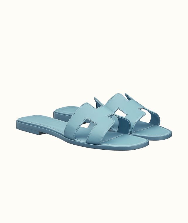 BNIB Hermes Oran Sandals Blue Dorset, Luxury, Sneakers & Footwear on ...