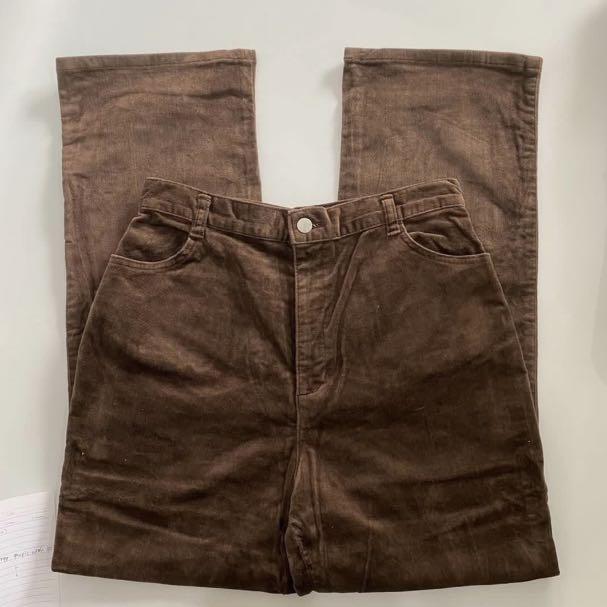Brown Corduroy Pants, Fesyen Wanita 
