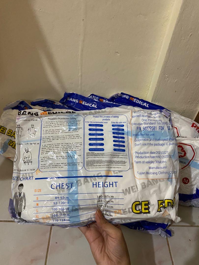 Bunny Suit PPE and Isolation Gown (Category: Medical Supplies & Tools) located in Santa Rosa. Submitted by yagirlsabel (Listing ID 1153845859, Image 3). Description: 8 pcs SEALED Wei Bang Medical Bunny Suit PPE Take all for 800 pesos Bought on shopee for 140 pesos each. Here, you can get it for 100 pesos only per piece! RFS: extra supplies (our school made us buy so much but we didn’t end up using them for hospital duty) laminated isolation gown 