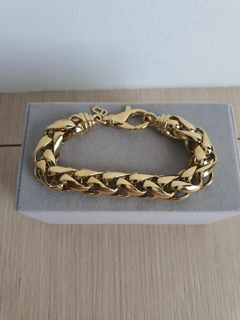 Christian Dior Vintage Chunky 24k Gold Plated Bracelet