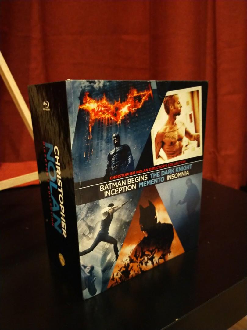 Christopher Nolan Director's Collection Blu-ray box set (*Batman Begins  *The Dark Knight *Inception *Memento *Insomnia ), Hobbies & Toys, Music &  Media, CDs & DVDs on Carousell