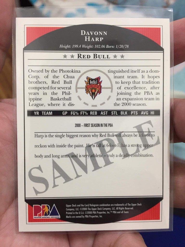 Davon Harp PBA Card (Category: Raw Singles) located in Makati City. Submitted by la228 (Listing ID 1153918973, Image 2). Description: Payment: Gcash, BPi, Security Bank Shipping/COD: Lalamove, Grab, MrSpeedy, Joyride, LBC (NO COP), GoGoExpress Item Location: Pateros.
