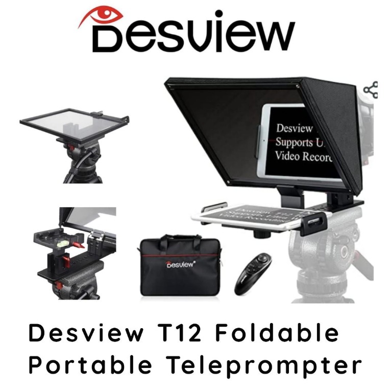 Desview T12 Foldable Portable Teleprompter for Cameras (Similar to Ikan ...