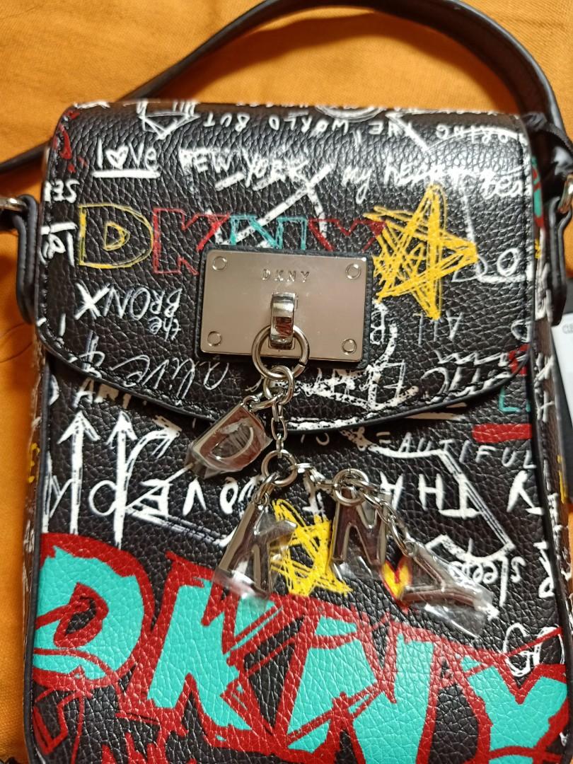 DKNY cleo graffiti ns phone crossbody black