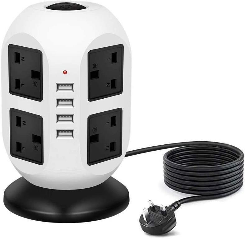 Joyguard Extension Lead with USB 3 USB Ports 3 Way Outlets Power Strips 3.1A
