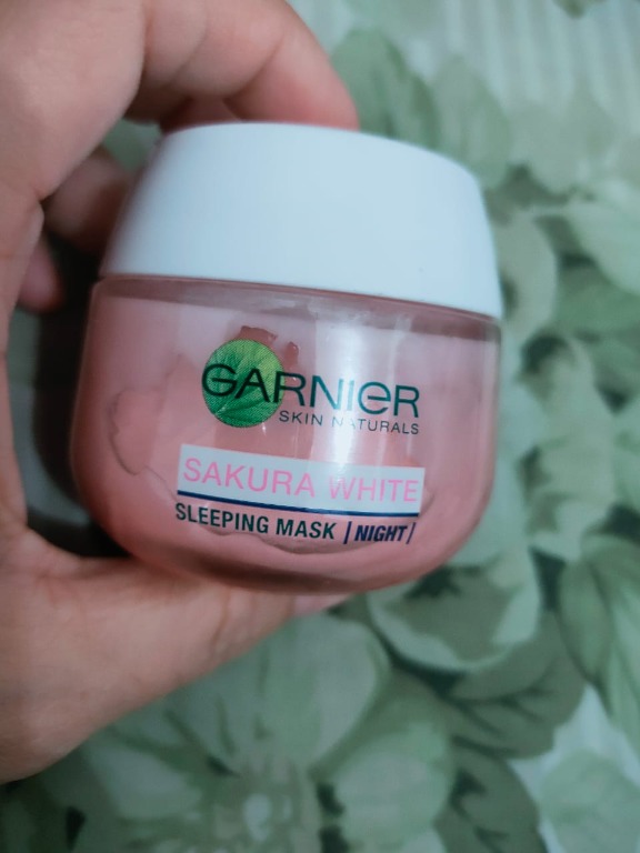 Garnier Sleeping Mask Sakura Bekas 2x Pakai, Kesehatan & Kecantikan
