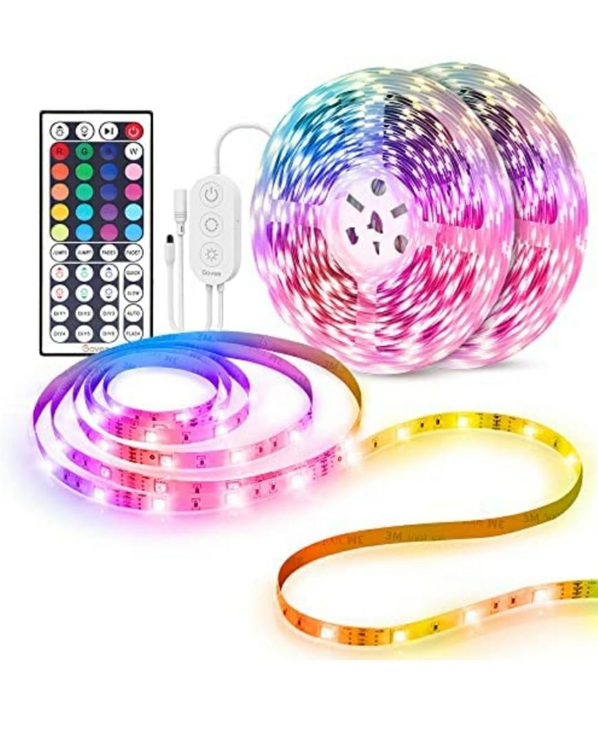 Govee LED Strip Lights 20m, RGB Colour Changing LED Strip Lights with  Remote 20m and Control Box, 20m LED Lights for Bedroom, Kitchen, 2 Rolls of  10m, Furniture & Home Living, Lighting