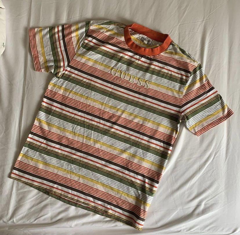 Guess Striped Vintage Shirt , Fesyen 