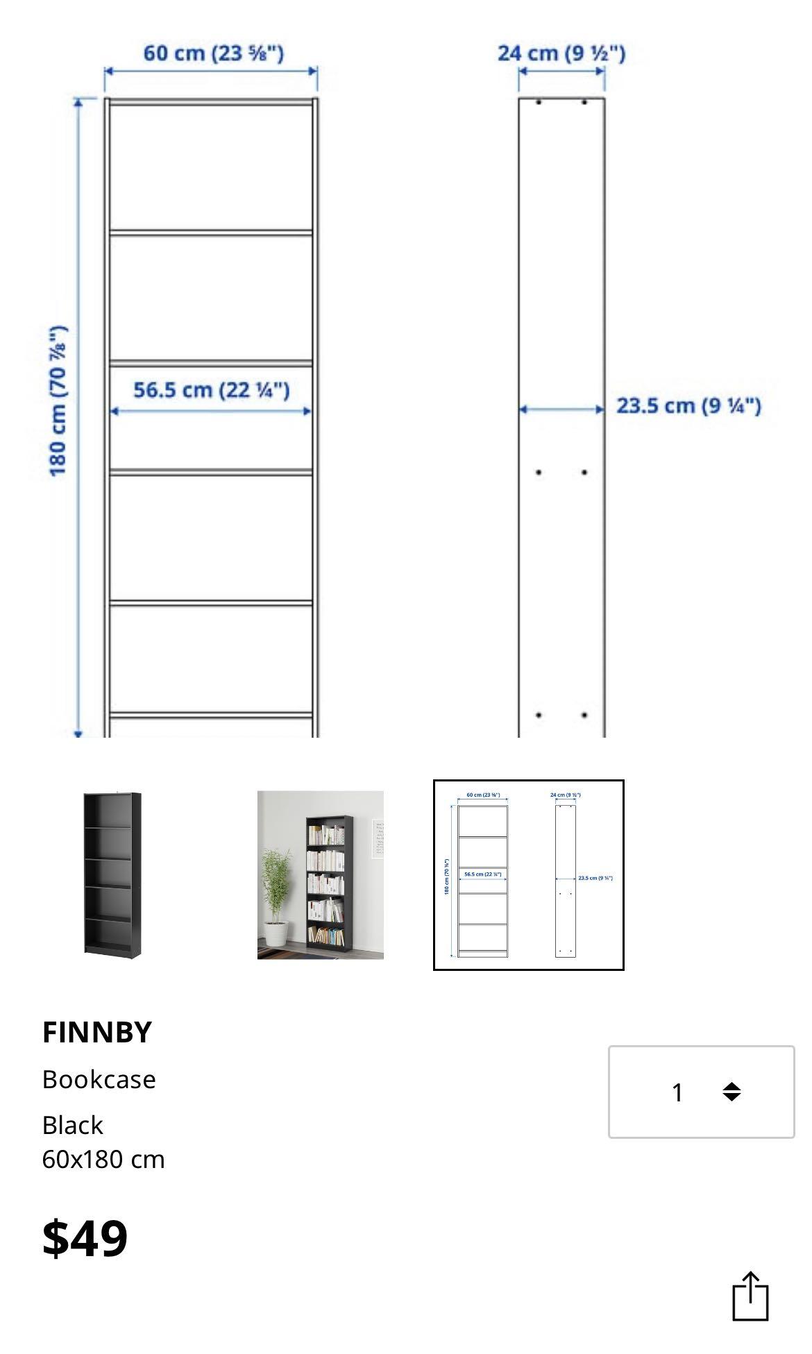 Ikea Finnby Bookcase / Bookshelf, Furniture & Home Living, Furniture