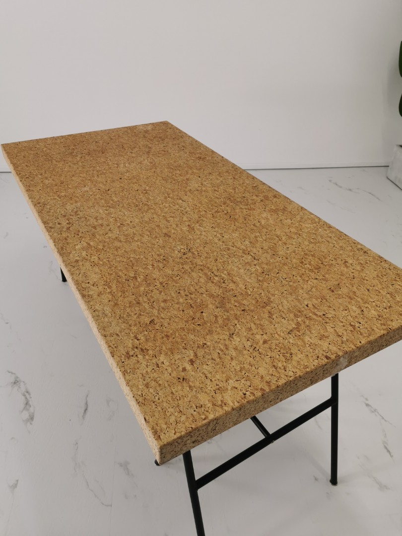 Ikea Sinnerlig Cork Table Top & Trestles, Furniture & Home Living