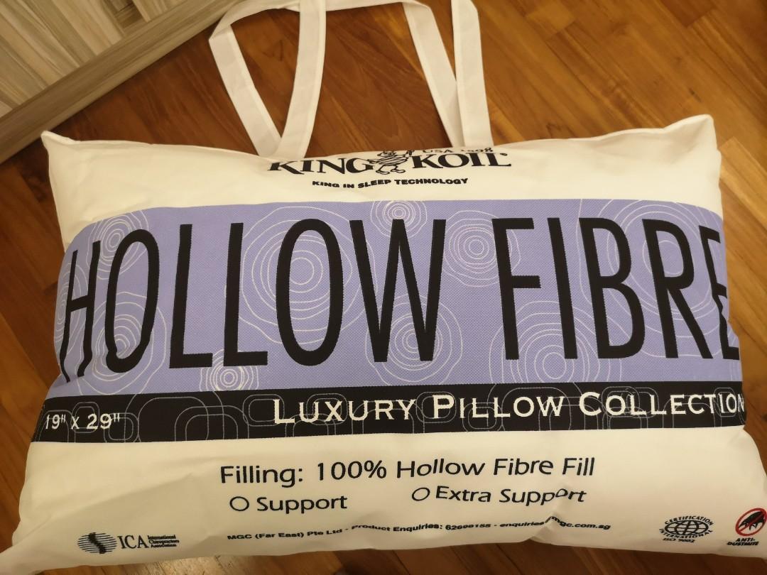 King Koil Hollow Fibre Luxury Pillow x 2 and free one Akemiuchi Perfect Comfort Fiber Pillow