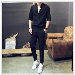 korean summer style outfit black, Men's Fashion, Coats, Jackets and  Outerwear on Carousell