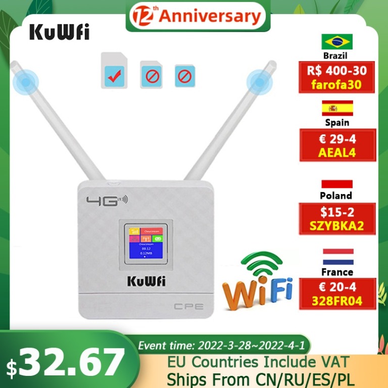KuWFi 150Mbps Wireless Router 4G Wifi Router 4G, Computers & Tech ...