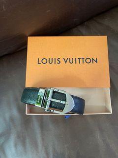 Louis Vuitton 90/36 Navy Blue Mini Damier Suede Ceinture Belt