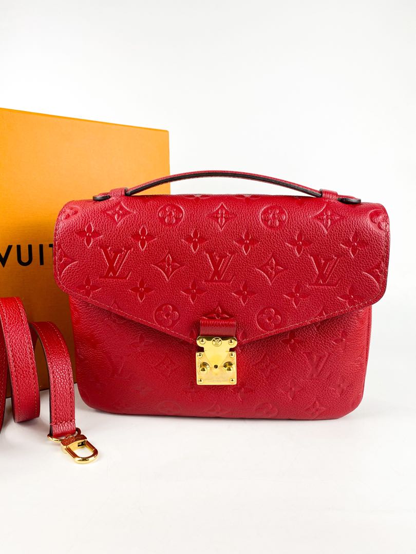Louis Vuitton Pochette Metis Scarlet Monogram Empreinte Leather, Luxury,  Bags \u0026 Wallets on Carousell