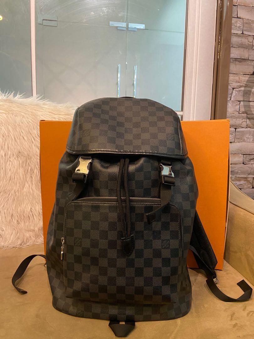 AUTHENTIC Men's Louis Vuitton Zack Backpack Damier Graphite Canvas Black  Leather